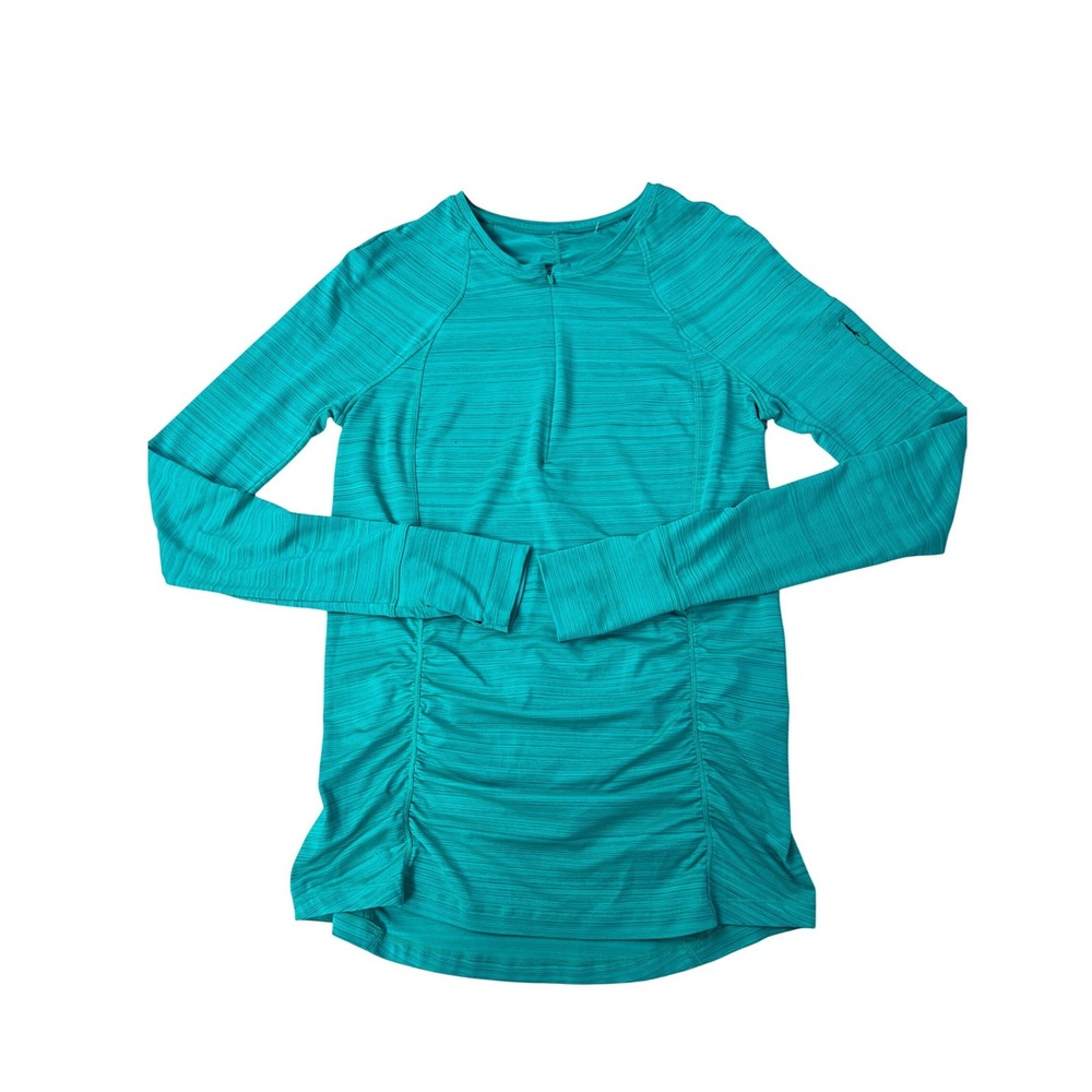 Athleta Rashguard Women Small Teal Excellent Pacifica Illume Long Sleeve Zip - Picture 2 of 9